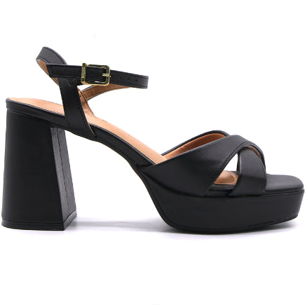 BR BLACK CROSSOVER PLATFORM SANDAL