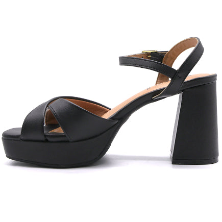 BR BLACK CROSSOVER PLATFORM SANDAL