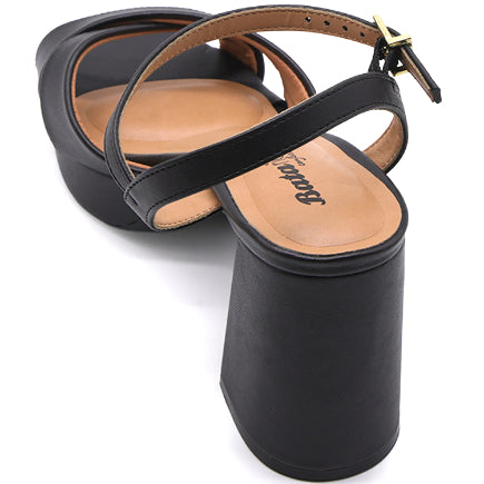 BR BLACK CROSSOVER PLATFORM SANDAL