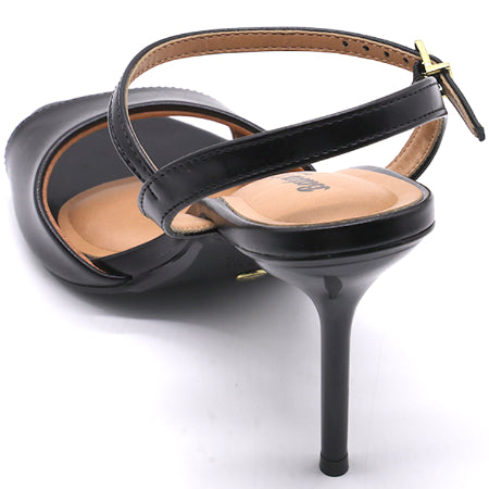BR Black Ankle Strap Stiletto Sandals