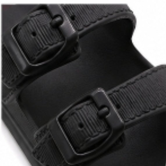 BR GIRLS BEIGE DBL BUCKLE SLIDES