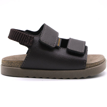 BR Baby Brown Velcro Cork Sandal