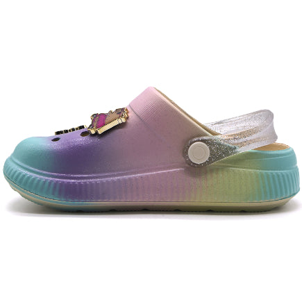 BR GIRLS RAINBOW CHARM CLOGS