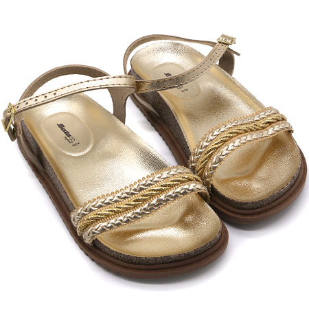 BR GIRLS BRAIDED CORK SANDALS