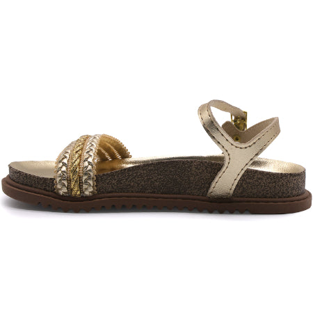 BR GIRLS BRAIDED CORK SANDALS