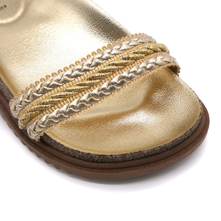 BR GIRLS BRAIDED CORK SANDALS