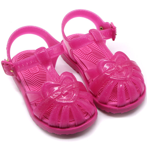 BR Fuchsia Jelly Heart Sandals