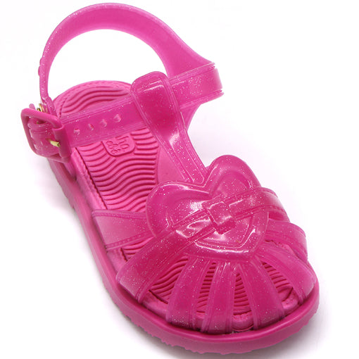 BR Fuchsia Jelly Heart Sandals