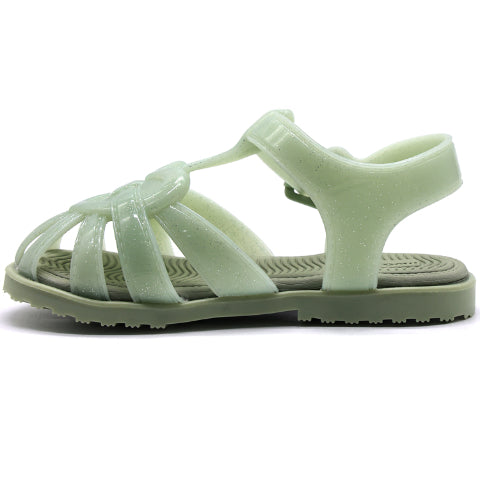 BR Green Jelly Heart Sandals