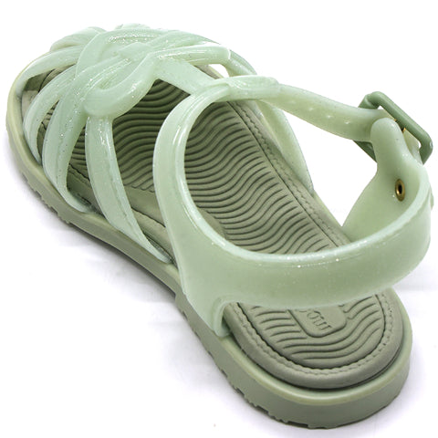 BR Green Jelly Heart Sandals