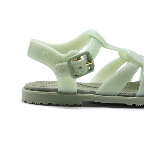 BR Green Jelly Heart Sandals