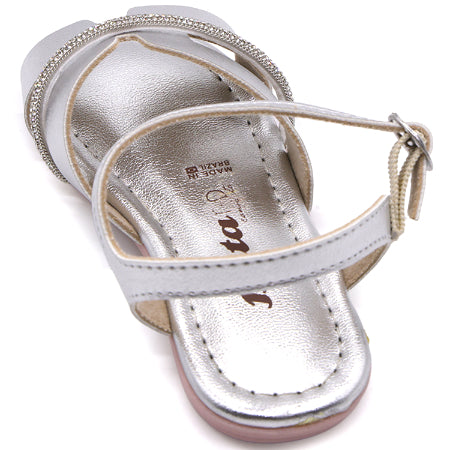 BR BABY SILVER CUT-OUT SANDALS
