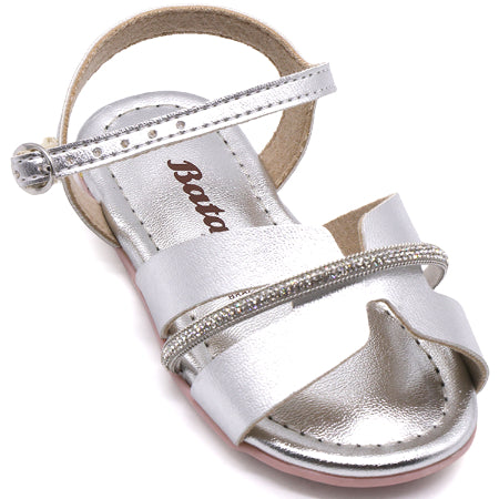 BR BABY SILVER CUT-OUT SANDALS