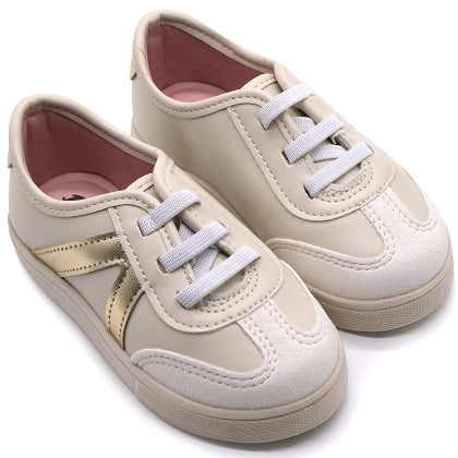 BR Baby Beige Metallic Stripe Sneakers