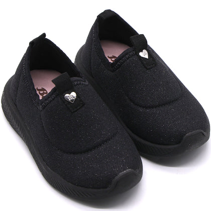 BR Baby Girls Black Knit Slip-Ons