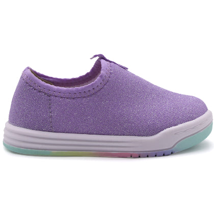 BR Baby Girls Purple Glitter Slip-On