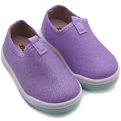 BR Baby Girls Purple Glitter Slip-On