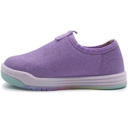 BR Baby Girls Purple Glitter Slip-On