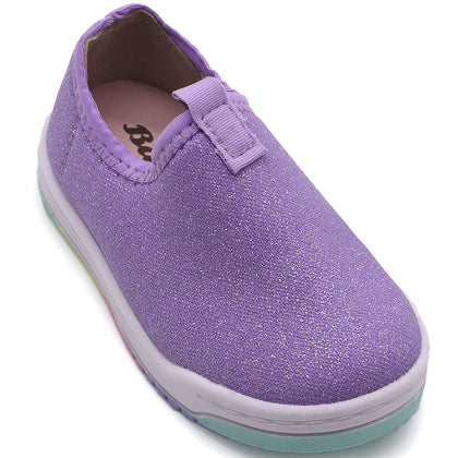 BR Baby Girls Purple Glitter Slip-On