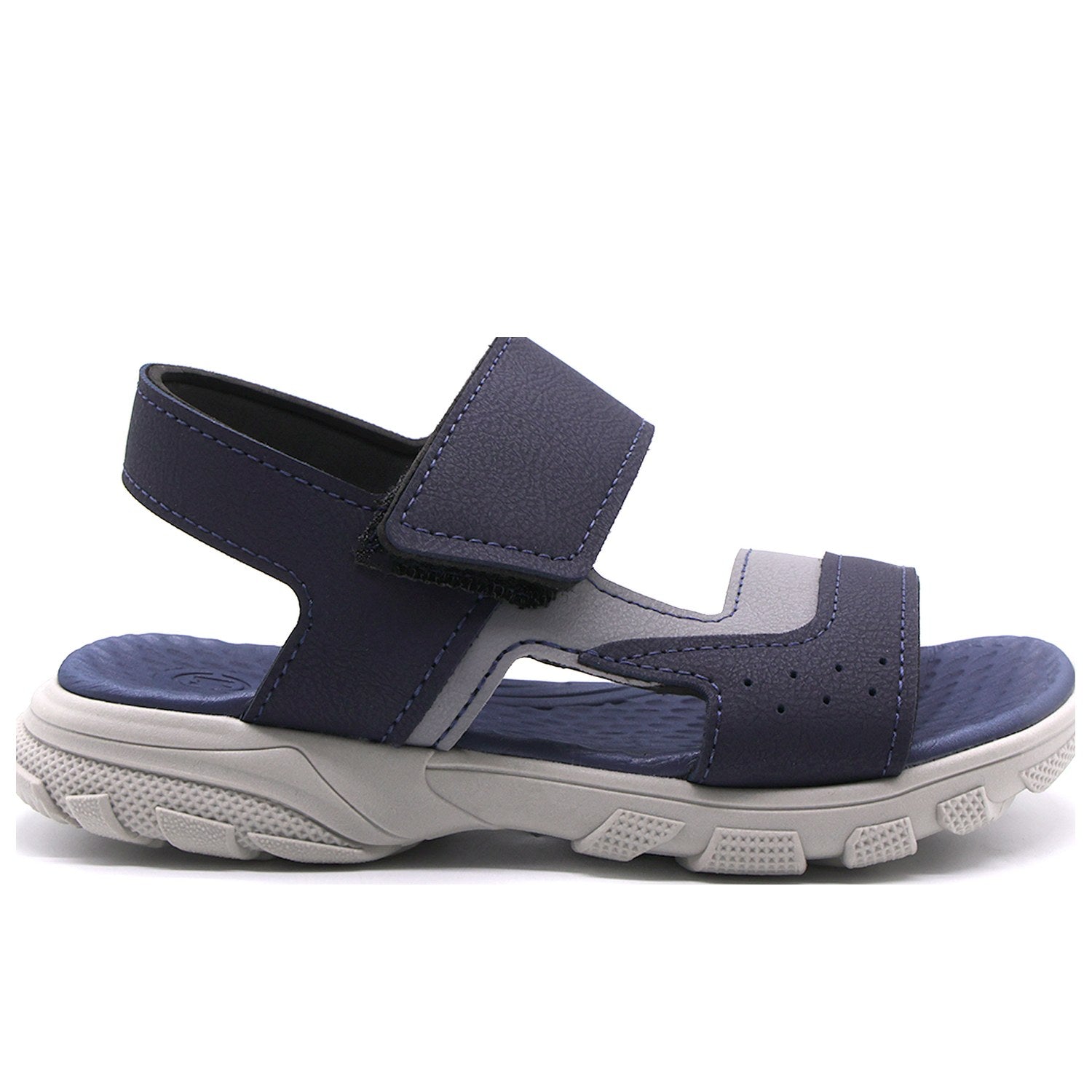 BR Boys Navy & Grey Comfort Velcro Sandals