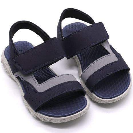 BR Boys Navy & Grey Comfort Velcro Sandals