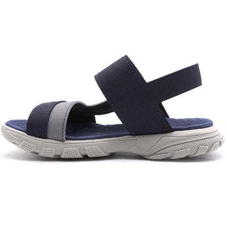 BR Boys Navy & Grey Comfort Velcro Sandals