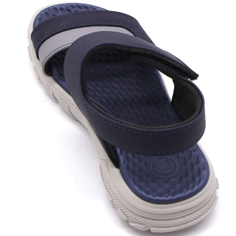 BR Boys Navy & Grey Comfort Velcro Sandals