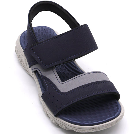 BR Boys Navy & Grey Comfort Velcro Sandals