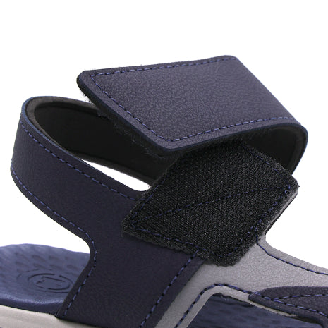 BR Boys Navy & Grey Comfort Velcro Sandals