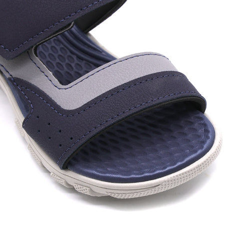 BR Boys Navy & Grey Comfort Velcro Sandals
