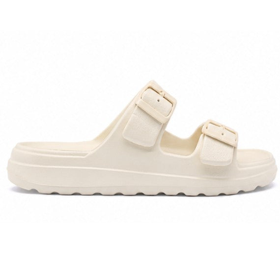 BR White Lightweight Dbl Strap Slides