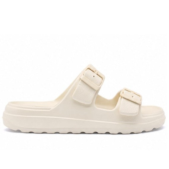 BR White Lightweight Dbl Strap Slides