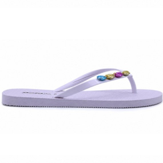 BR White Beach Shell Flip Flops