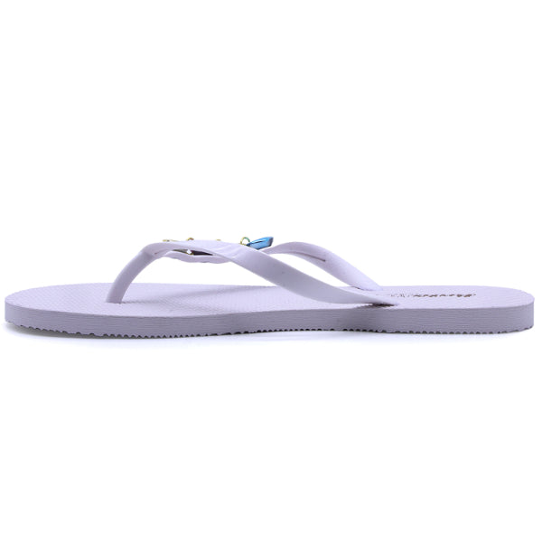 BR White Beach Shell Flip Flops