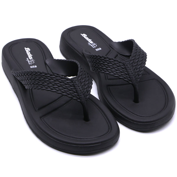 BR Black Braided Thongs