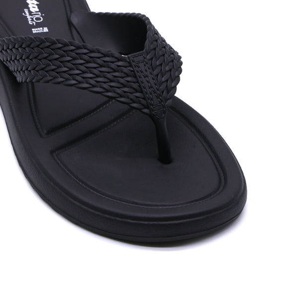 BR Black Braided Thongs