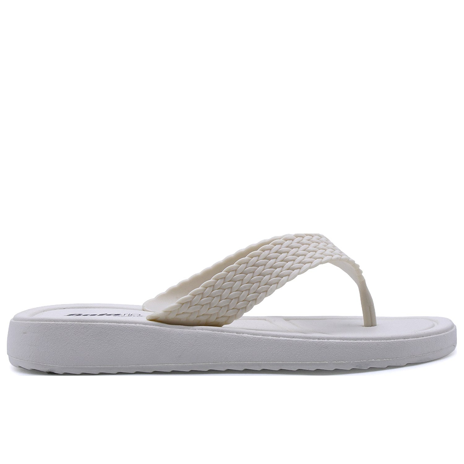 BR White Braided Thongs