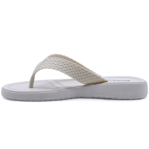 BR White Braided Thongs