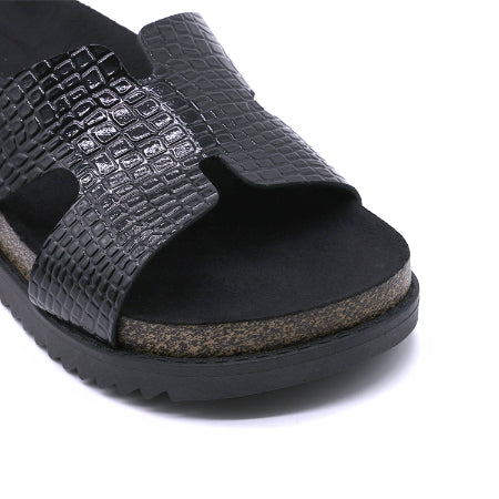 BR Black Croc Cork Slides