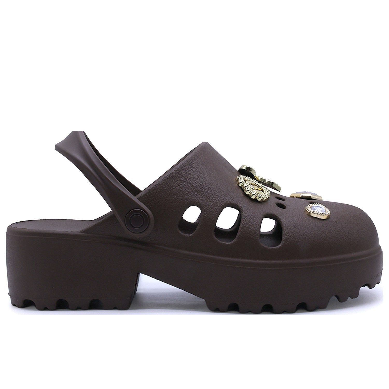 BR Brown Charmed Foam Clogs