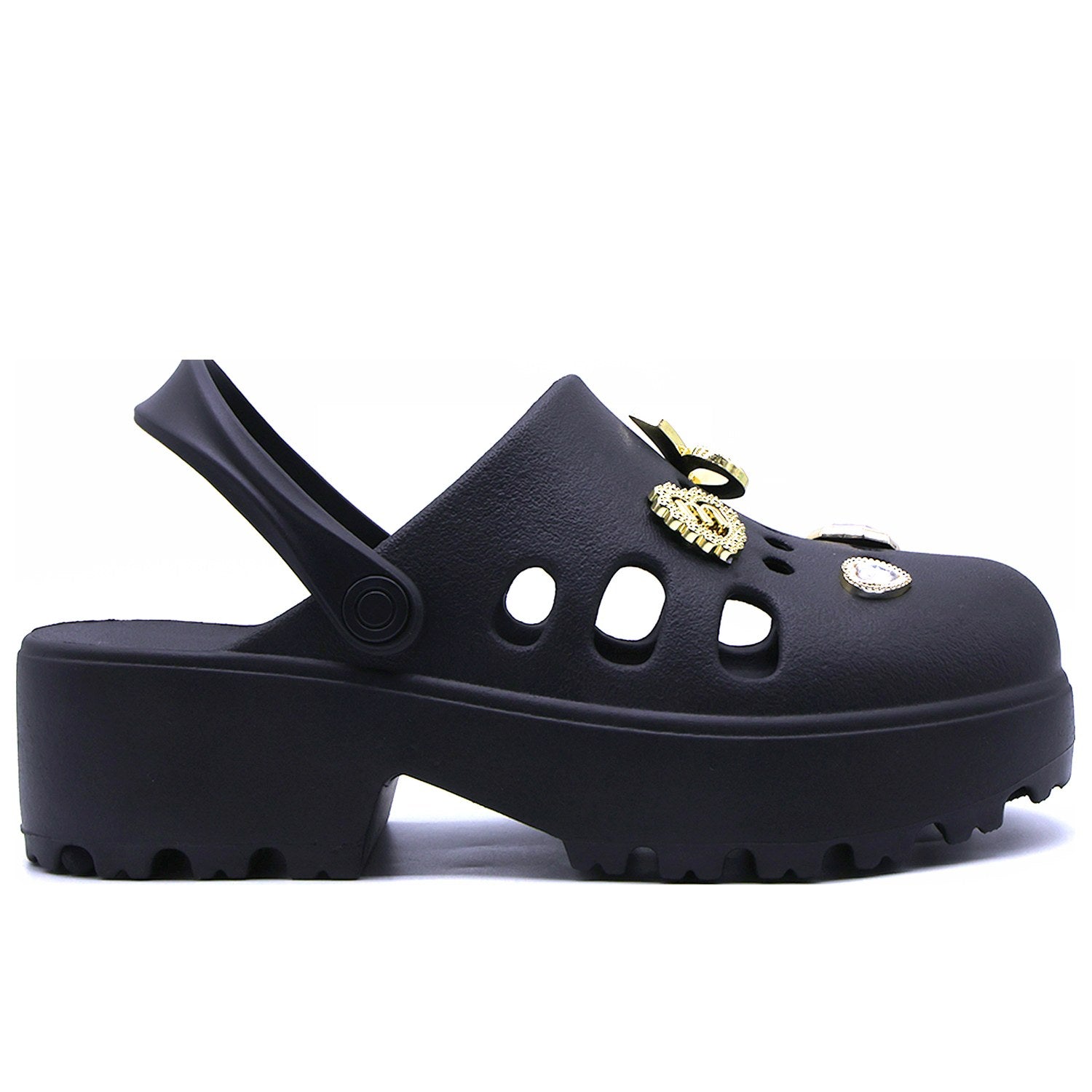 BR Black Charmed Foam Clogs