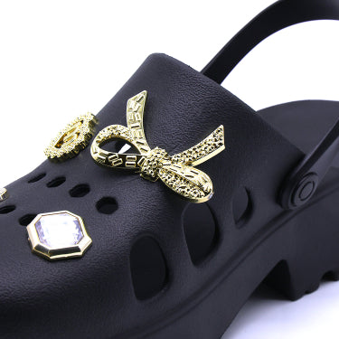 BR Black Charmed Foam Clogs