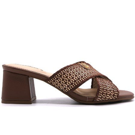 BR Cross-Strap Brown Mule