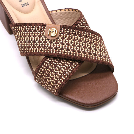 BR Cross-Strap Brown Mule