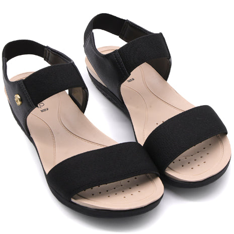 BR Dry Tech Black Elastic Sandals