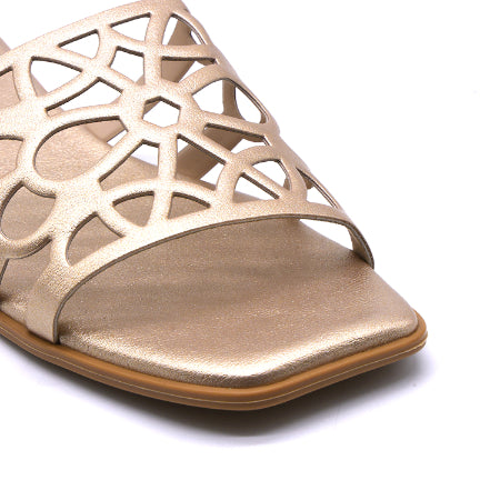 Marie Claire Caged Gold Slides