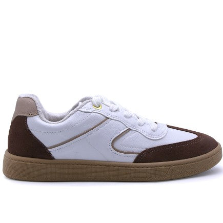 BR White & Brown Gum Sneakers