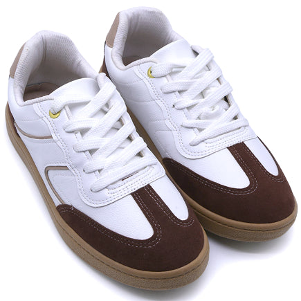 BR White & Brown Gum Sneakers