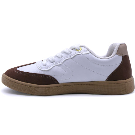 BR White & Brown Gum Sneakers