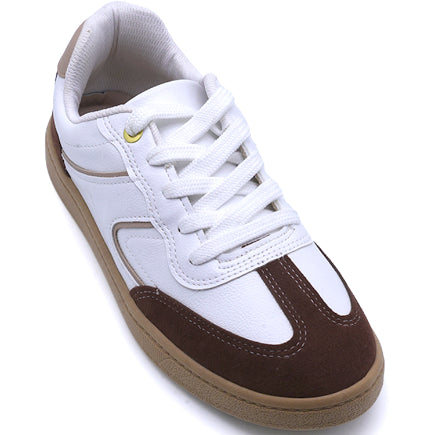 BR White & Brown Gum Sneakers